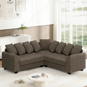 L-Shaped Modular Corner Sofa with Cloud Comfort Cushions - view 3