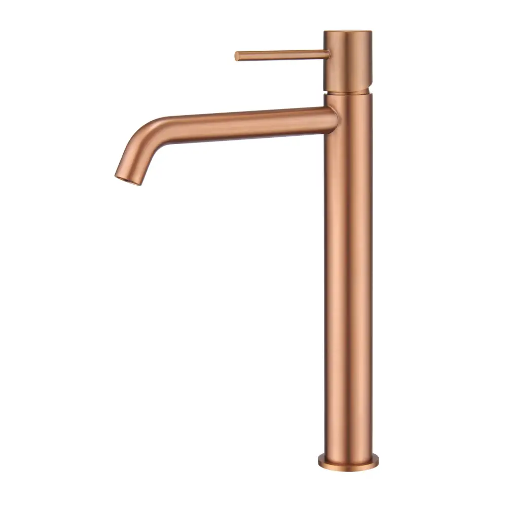 Monza Tall Basin Faucet Brushed Rose Gold Single Lever