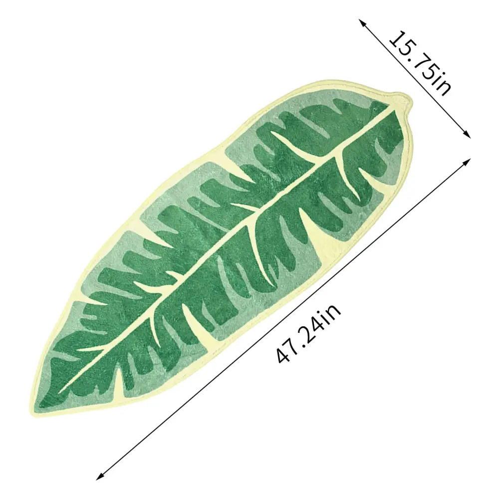 Leaf Shaped Soft Anti Slip Washable Carpet Bath Mat - 15. 75 inch X 47.24 inch - Foot Mat
