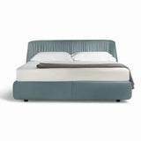 leather master bedroom high-end design bed modern - Burgundy / 1.8 2 meters