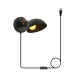 Lámpara de pared con enchufe y bombilla LED con interruptor de encendido y apagado