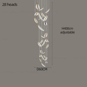Modern Spiral LED Chandelier Pendant Light Remote Dimming - view 23