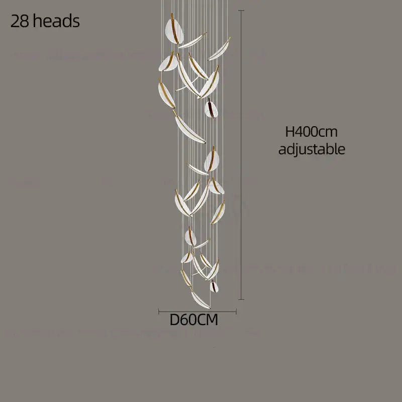 Modern Spiral LED Chandelier Pendant Light Remote Dimming - view 23