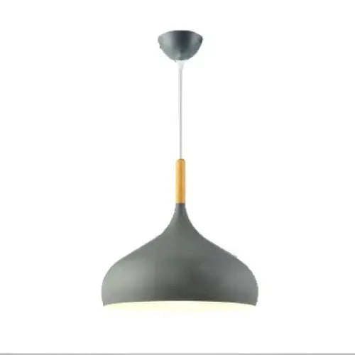 LED Colored Wooden Pendant Light Lamp - Grey / Dia-24cm 1pcs / No Bulb - Pendant Lamp