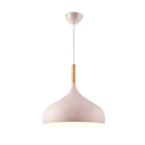 LED Colored Wooden Pendant Light Lamp - Pink / Dia-24cm 1pcs / No Bulb - Pendant Lamp
