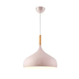 LED Colored Wooden Pendant Light Lamp - Pink / Dia-24cm 1pcs / No Bulb - Pendant Lamp