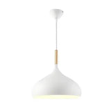 LED Colored Wooden Pendant Light Lamp - White / Dia-24cm 1pcs / No Bulb - Pendant Lamp