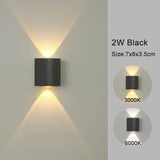 LED Modern Up Down Wall Mount Light Lamp - Black - 2W / Warm White (2700-3500K) / No Waterproof - Lamps