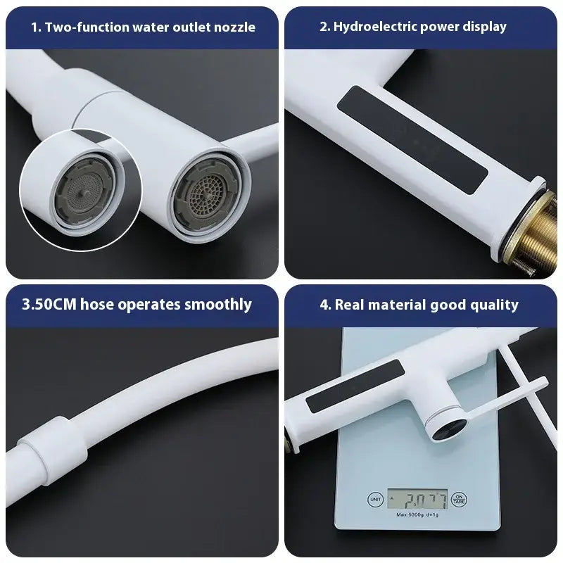 LED Panel Deck Mounted Flexible Hose Sink Kitchen Faucet - Kitchen Faucets