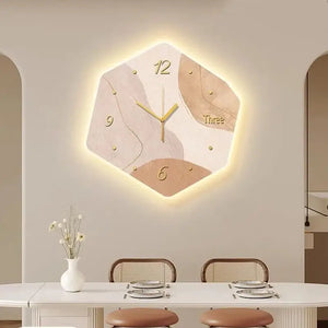 Luminous Abstract Geometric Wall Clock Modern Design - view 3