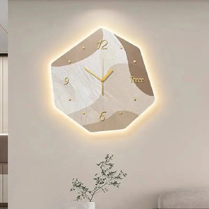Luminous Abstract Geometric Wall Clock Modern Design - view 5