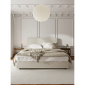 Luxury Fabric French Modern Bed Frame - Beige - Bedroom