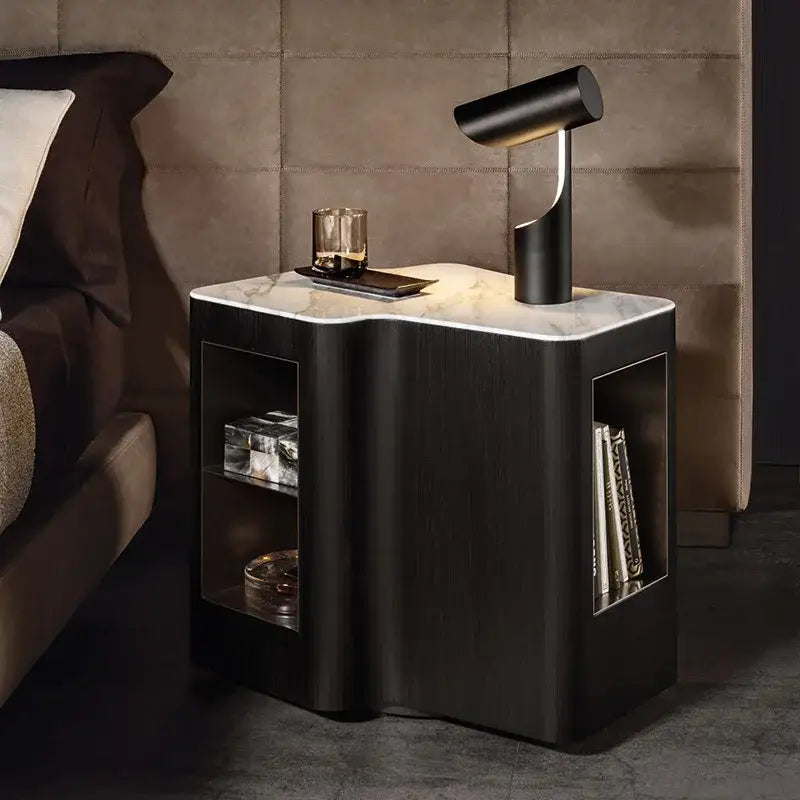 Luxury Modern Irregular Headboard Puff Bed Frame - Brown / 180 x 200 cm - Bedroom