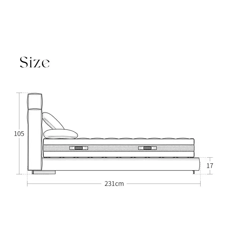 Luxury Modern Irregular Headboard Puff Bed Frame - Brown / 180 x 200 cm - Bedroom