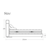 Luxury Modern Irregular Headboard Puff Bed Frame - Brown / 180 x 200 cm - Bedroom