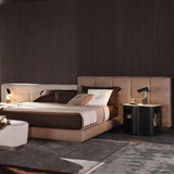Luxury Modern Irregular Headboard Puff Bed Frame - Brown / 180 x 200 cm - Bedroom