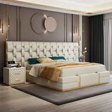 Luxury Modern King Headboard Bed Frame Set - King Bed Frame - Bedroom