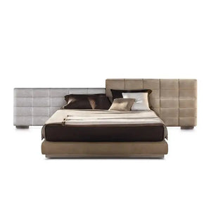 Luxury Modern Irregular Headboard Puff Bed Frame - Brown / 180 x 200 cm - Bedroom