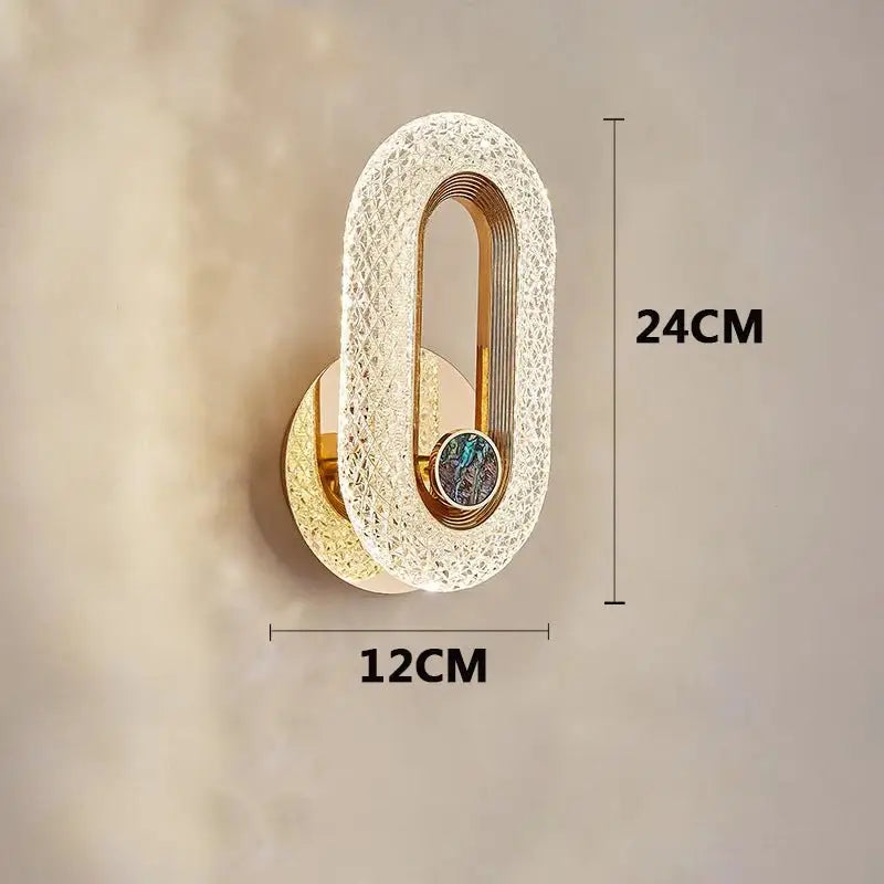 Luxury Nordic Wall Lamp Bedroom Bedside Wall Light - Oval Color / Warm White (2700-3500K) - Sconces