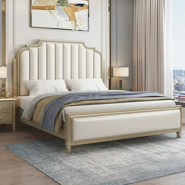 Luxury Vintage Wood Bed Frame - Bedroom