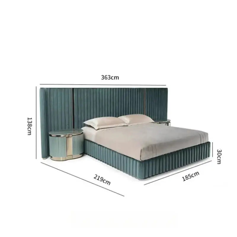 Double Backrest Upholstered Bed Frame 180x200cm - view 6