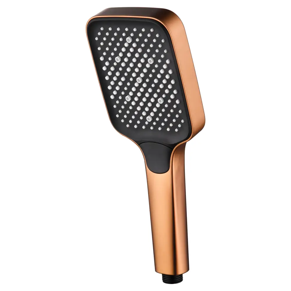 Portland brushed rose gold shower handle modern design fixture closeup