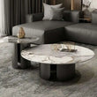 Marble Antique Nordic Modern Round Coffee Table - Gray - 70 x 50cm - Multifunctional coffee table