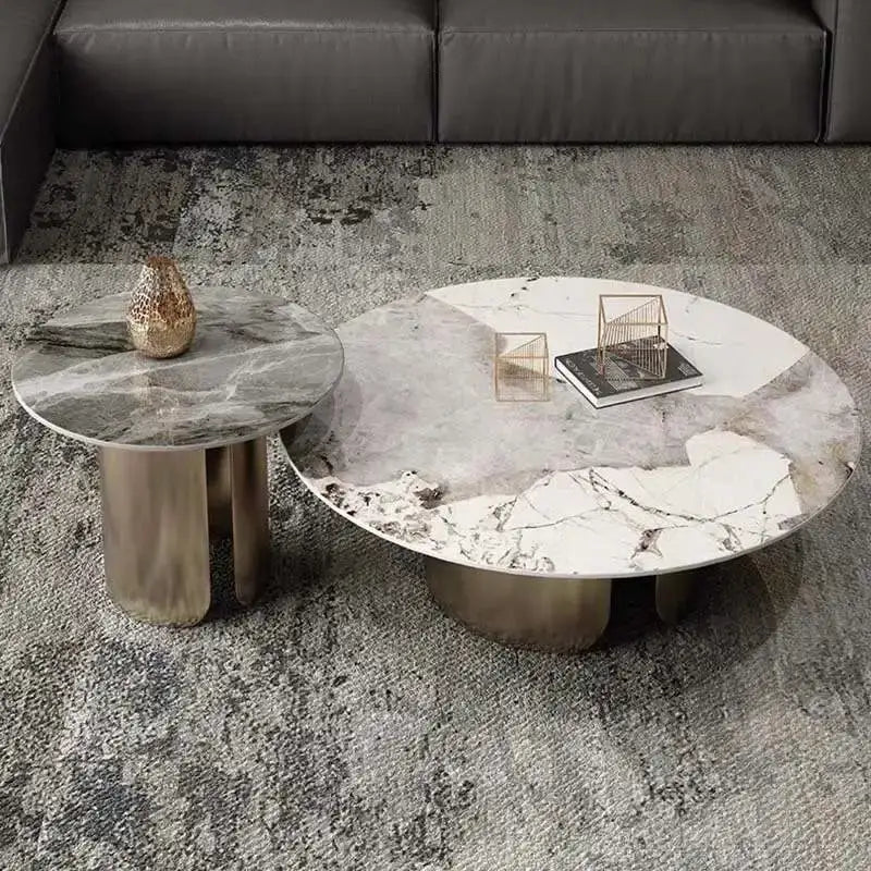 Marble Antique Nordic Modern Round Coffee Table - Multifunctional coffee table