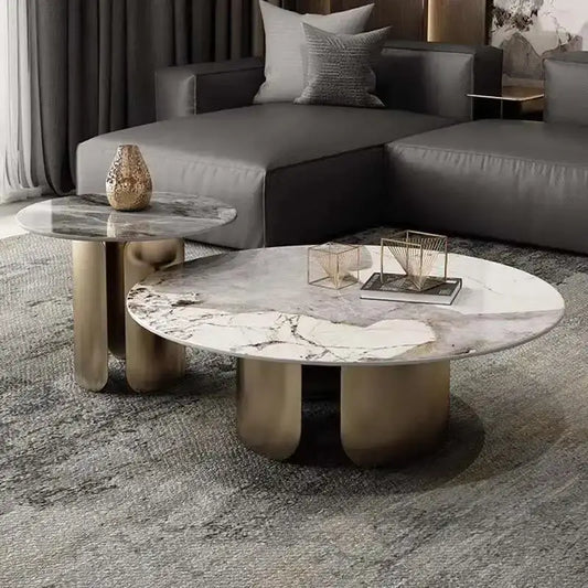 Marble Antique Nordic Modern Round Coffee Table - Multifunctional coffee table