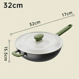 Matcha Uncoated Flat Bottom Non Stick Frying Pan - 32cm - Cookware set