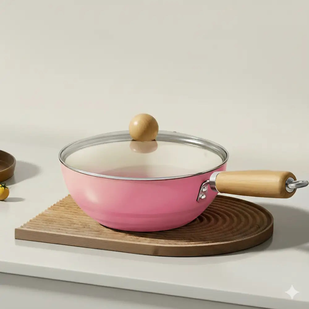 Mini Non Stick Glass Lid Flat Bottom Frying Pan - Cookware set