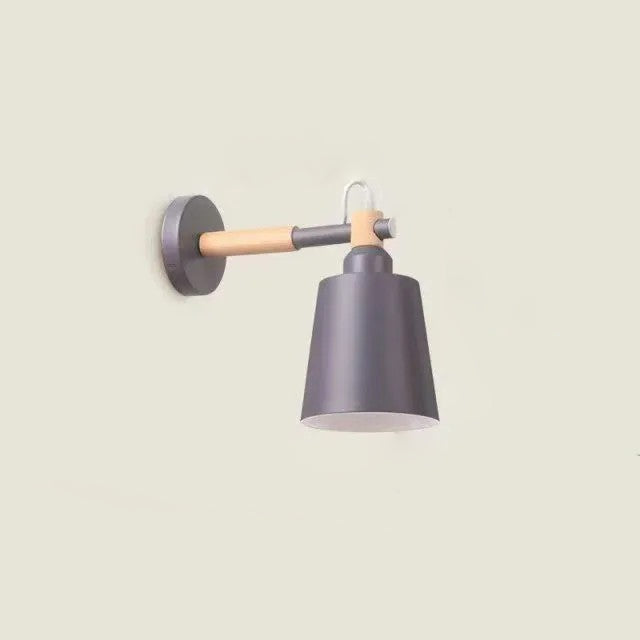 Lámpara de pared minimalista de madera de color sólido