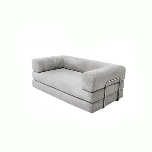 Minimalist Corduroy Foldable Bed Sofa - Gray - Length 150 cm - Sofa
