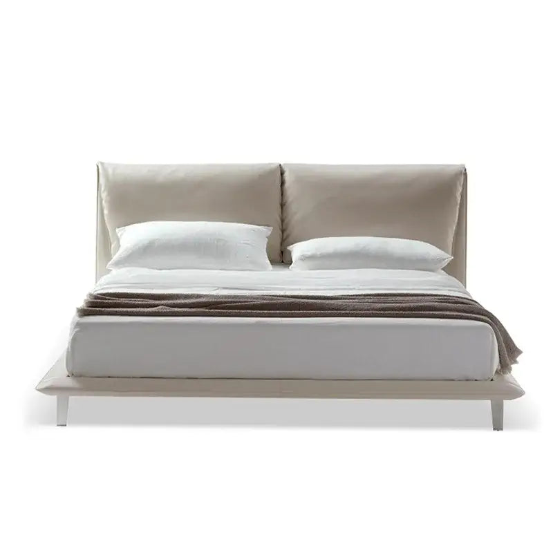 Minimalist Elephant Ear Layer Cowhide Bed Frame - Bedroom