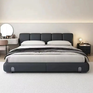 Minimalist Luxury Cloud Headboard Floor Bed Frame - Bedroom