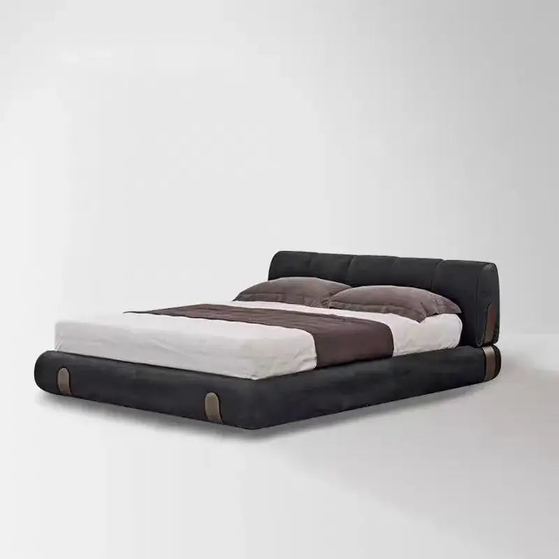 Minimalist Luxury Cloud Headboard Floor Bed Frame - Bedroom