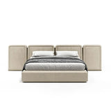 Minimalist Luxury Modern Upholstered King Bed Set - 180 x 200cm - Beige - Bedroom