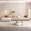 Minimalist Modern Cloud Puff L Shaped Sectional Sofa - Beige - Sofa