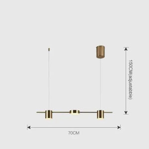 Minimalist Nordic LED Ceiling Chandelier - 3 Heads Gold / AC 100-130v / Cold White - Lamps