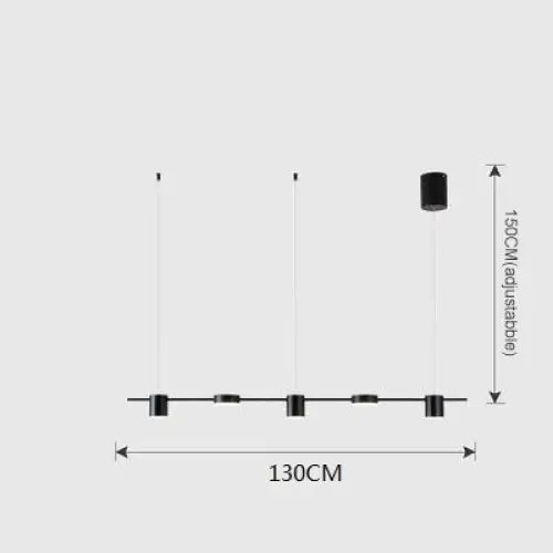 Minimalist Nordic LED Ceiling Chandelier - 5 Heads Black / AC 100-130v / Cold White - Lamps