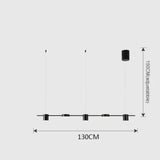 Minimalist Nordic LED Ceiling Chandelier - 5 Heads Black / AC 100-130v / Cold White - Lamps