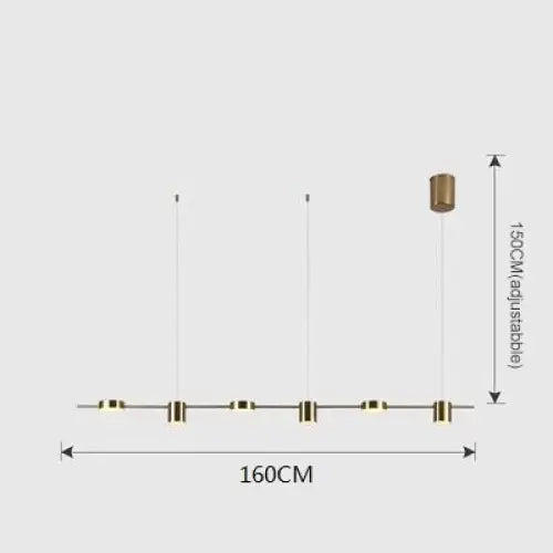 Minimalist Nordic LED Ceiling Chandelier - 6 Heads Gold / AC 100-130v / Cold White - Lamps
