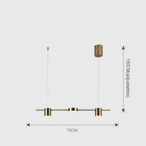 Minimalist Nordic LED Ceiling Chandelier - 3 Heads Gold / AC 100-130v / Cold White - Lamps