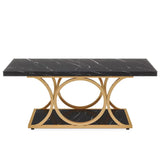Modern 2 Tier Rectangular Marble Coffee Table - Multifunctional coffee table