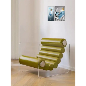 Modern Acrylic Suspension Microfiber Leather Chair - Chair