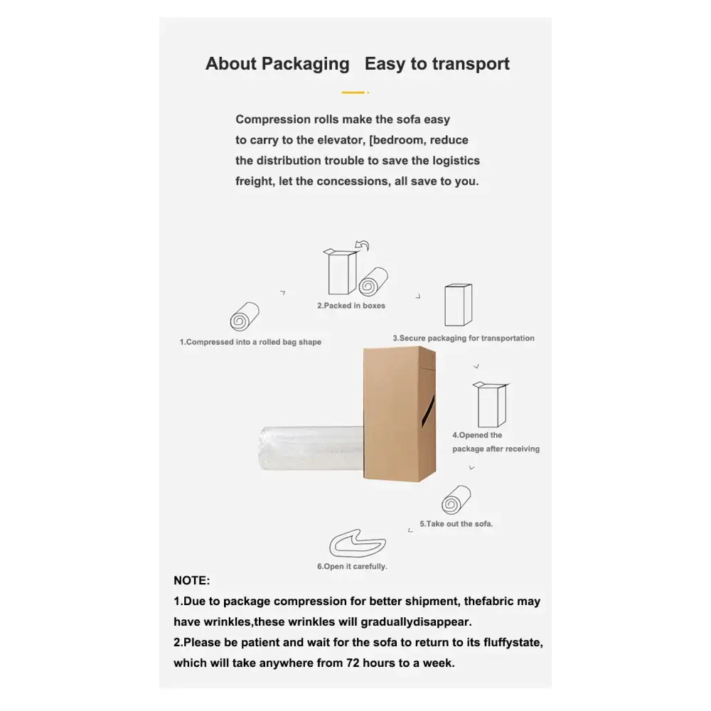 Corduroy Compressed Sectional Sofa Modern Minimalist - view 18