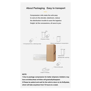 Corduroy Compressed Sectional Sofa Modern Minimalist - view 18