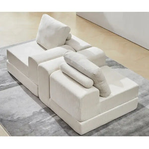 Corduroy Compressed Sectional Sofa Modern Minimalist - view 6