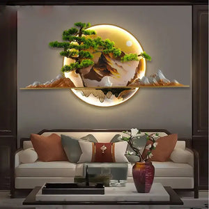 Modern Landscape Mural LED Wall Lamp with 3 Color Modes - view 2
