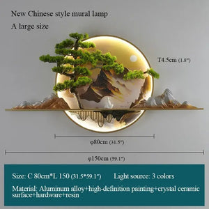 Modern Landscape Mural LED Wall Lamp with 3 Color Modes - view 7